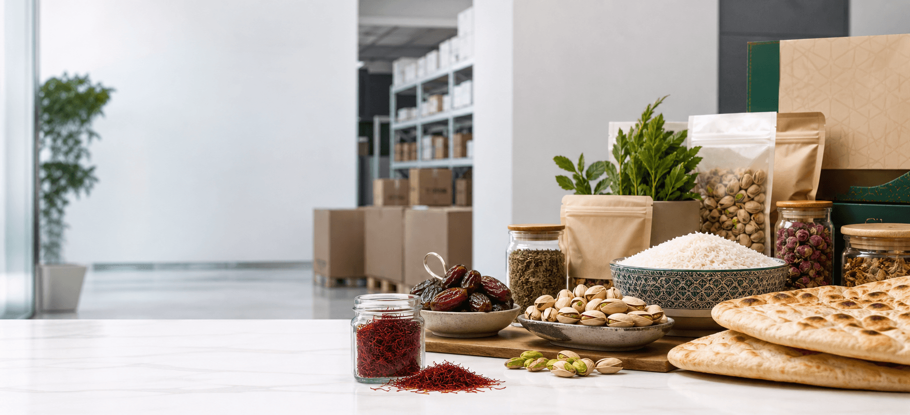 Premium Iranian food and grocery products prepared for commercial distribution